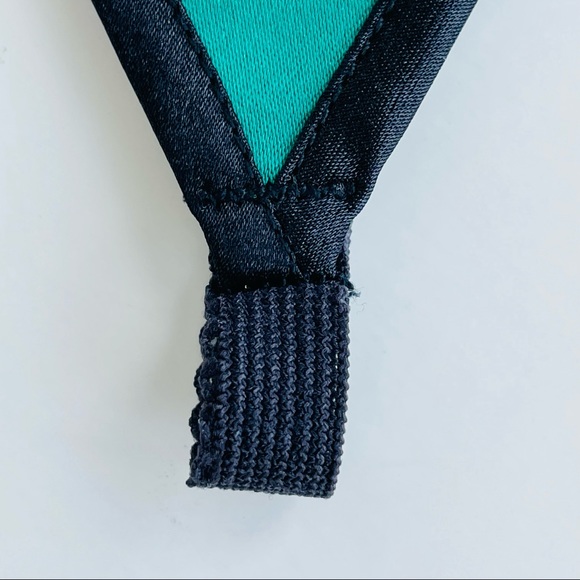 Green Satin G-String with Black Detailing - Picture 7 of 16